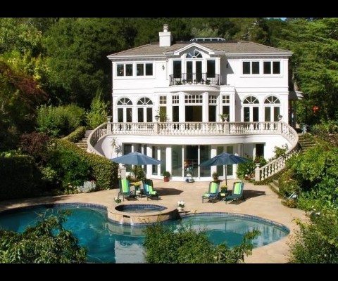 Majestic, parkl-ike and private estate with approx. 9,500 square foot European-style residence and Mt. Tam views on approx. 1.42 acres. Two-story, grand entry and staircase of Italian marble designed and installed by European artisans