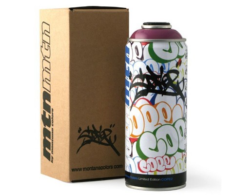 This limited edition spraycan brought to you by Montana Colors and artist Cope2 is set to sweep select boutiques around the globe.  The exclusive spraycans have signature Cope2 artwork and come with tagged limited edition packaging, definitely not something you’ll want to leave behind when you’re fleeing the cops.