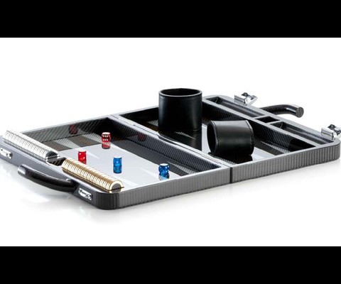 Since the Carbofan backgammon sets are hand made, every backgammon set has its own serial number, which are hand engraved on a sterling silver plate. These luxury Carbofan Backgammon Sets are a limited edition of of only 99 pieces