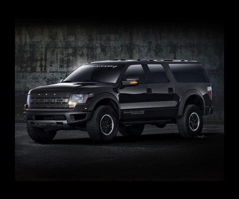 Hennessey, luxury auto-customization outfit, has just released their souped-up take on the Ford Raptor. With 575hp, and the capability to seat 8, this truck will get you and your entourage almost anywhere, fast.