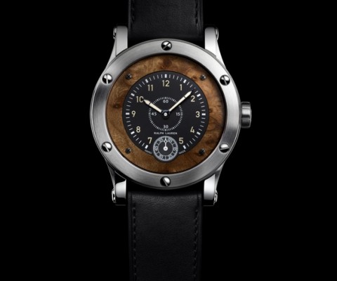 Sized at 44.8 mm in width, the watch uses the existing Ralph Lauren Sporting style case in steel with contrasting brushed and polished finishes. Inside the watch is an IWC Caliber RL98295 manually wound movement that is made for Ralph Lauren. It features extensive decoration on the bridges and a power reserve of 45 hours. The watch is matched to a black calfskin leather strap