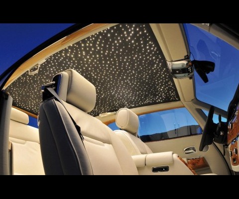 The Starlight Headliner is a factory-installed option on the Rolls-Royce Phantom Coupe or Sedan that turns the roof of your luxury car into a panoramic starry night. For around $12,000, you get 1,600 tiny fiber-optic lights embedded in the fabric above your head, that�s about $7.50 a light