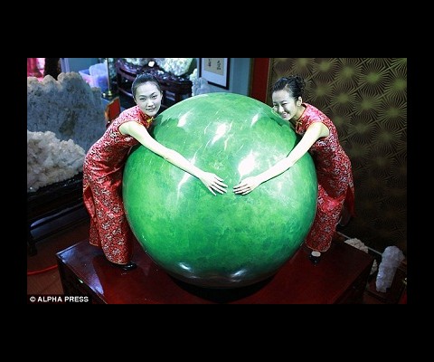 A six-tonne, five-foot tall pearl with a price tag of �88 million has been given its public debut in China.

Found in the Chinese region of Inner Mongolia, it took its finders three years to grind the raw gem down to its pearl shape